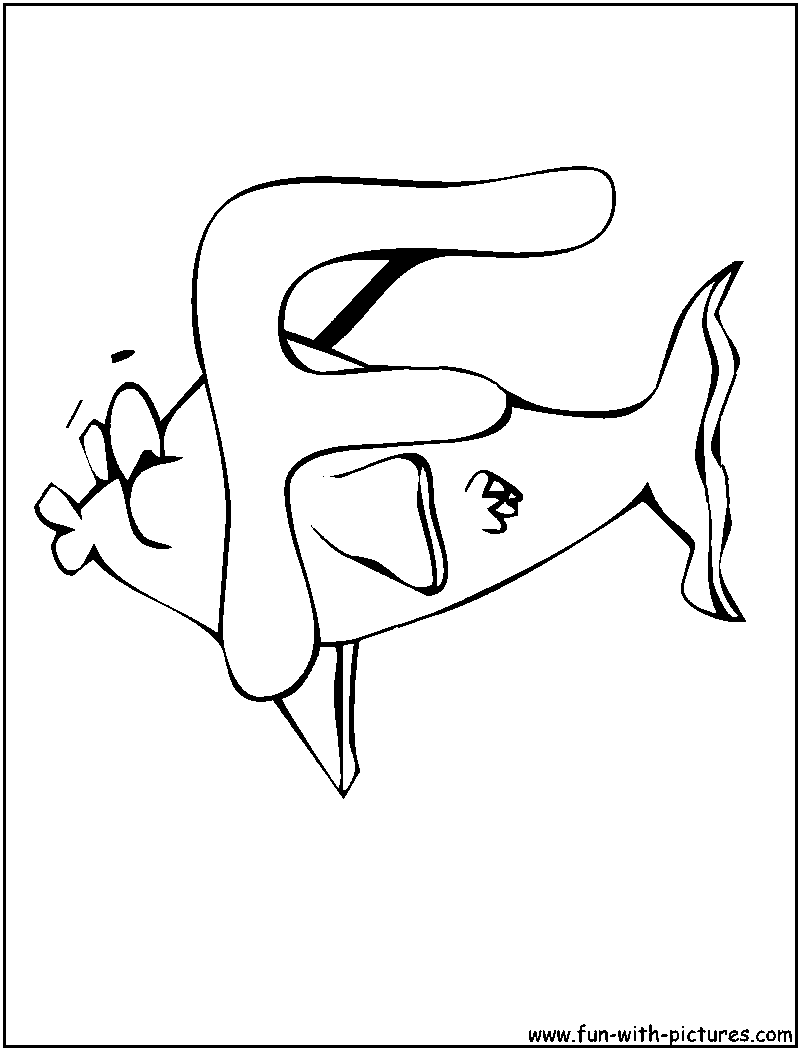 Fish F Coloring Page 