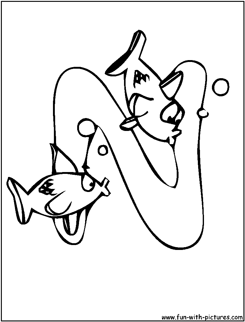 Fish N Coloring Page 