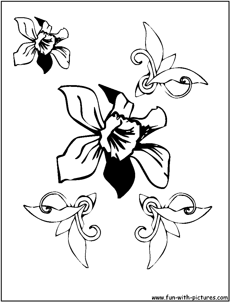 Flowers Design Coloring Page 