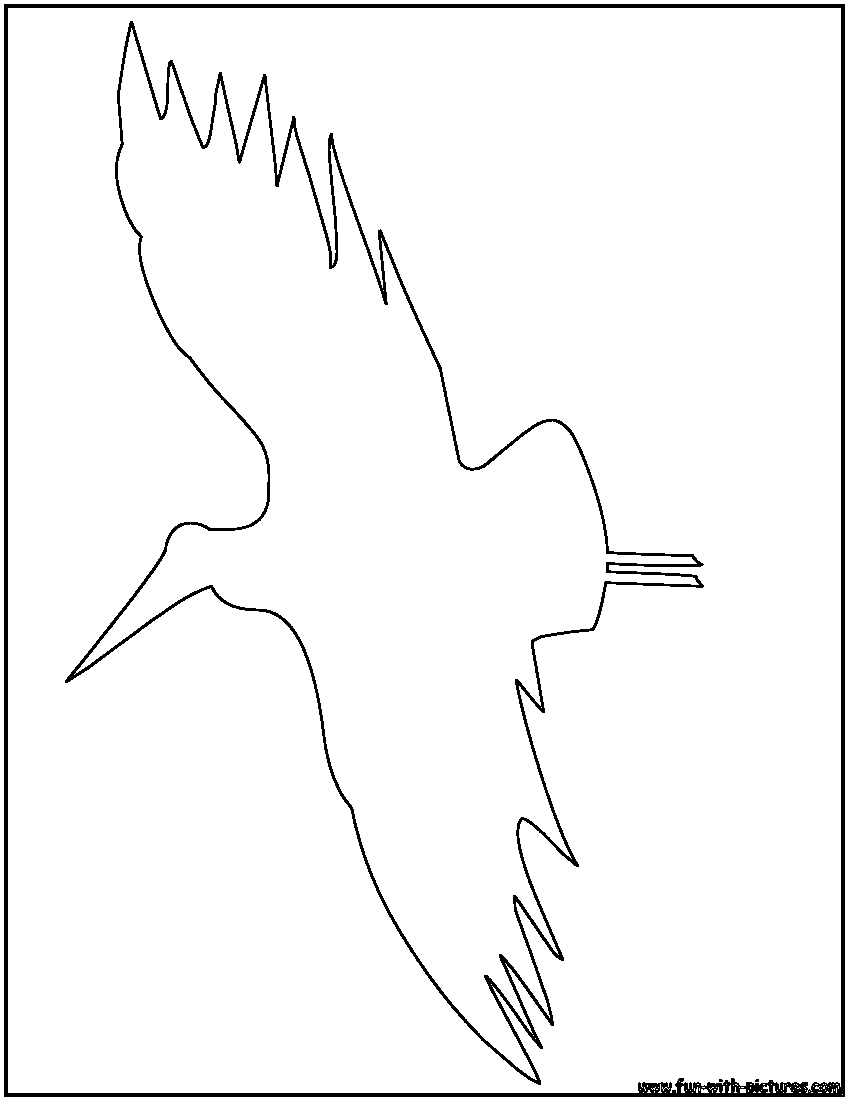 Flying Stork Outline Coloring Page 
