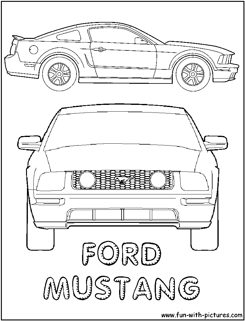 Ford Mustang Coloring Page 