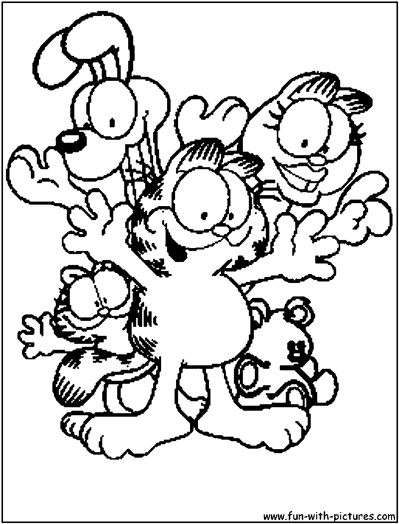 Garfield And Friends Coloring Page 