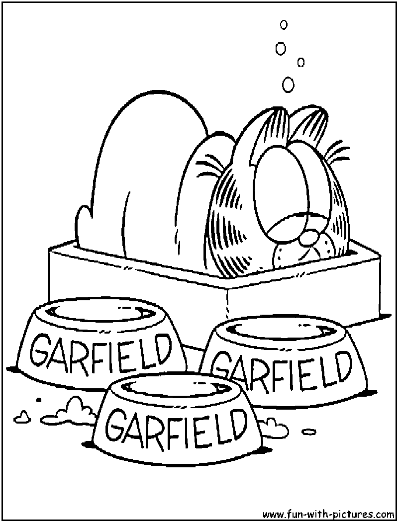 Garfield Meals Coloring Page 