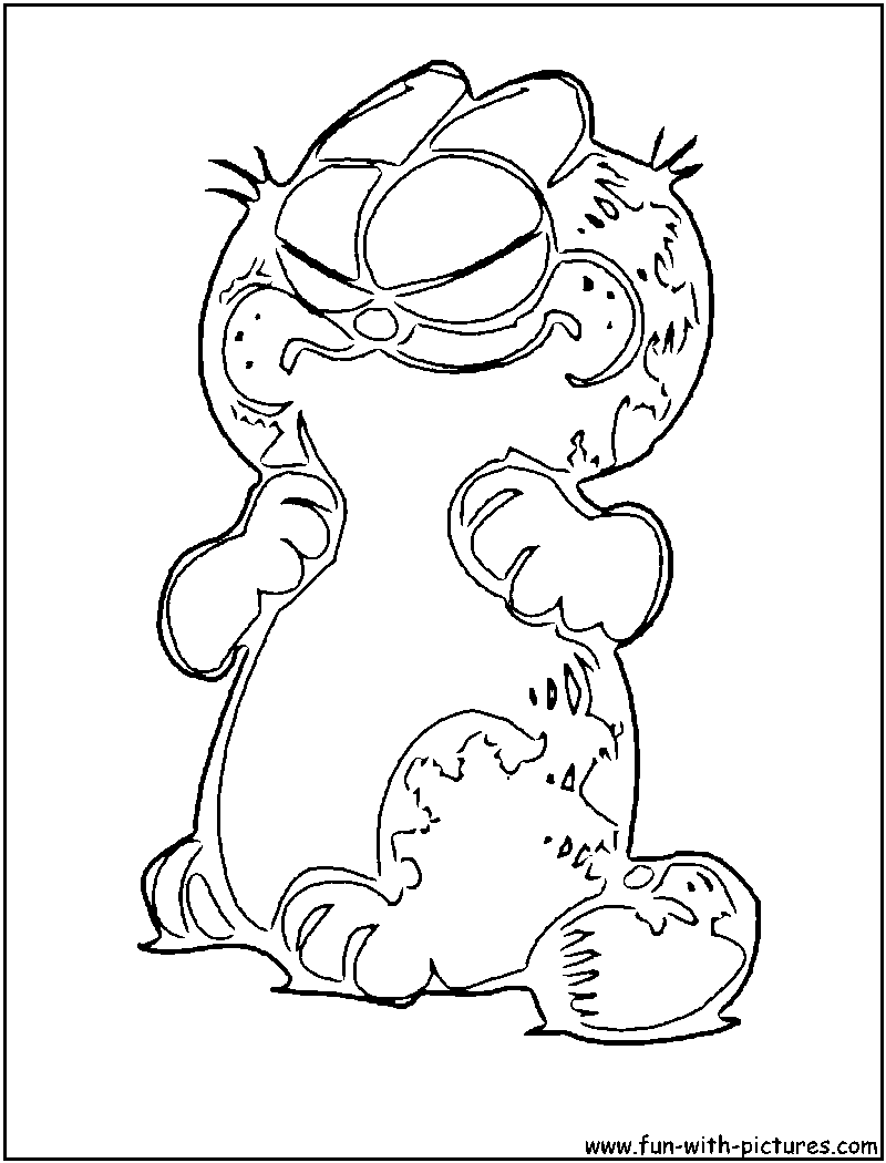 Garfield Thoughful Coloring Page 
