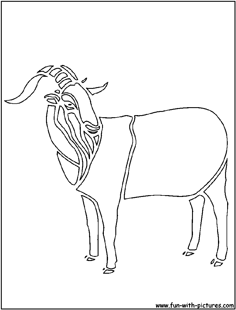 Goat Cutout Coloring Page 