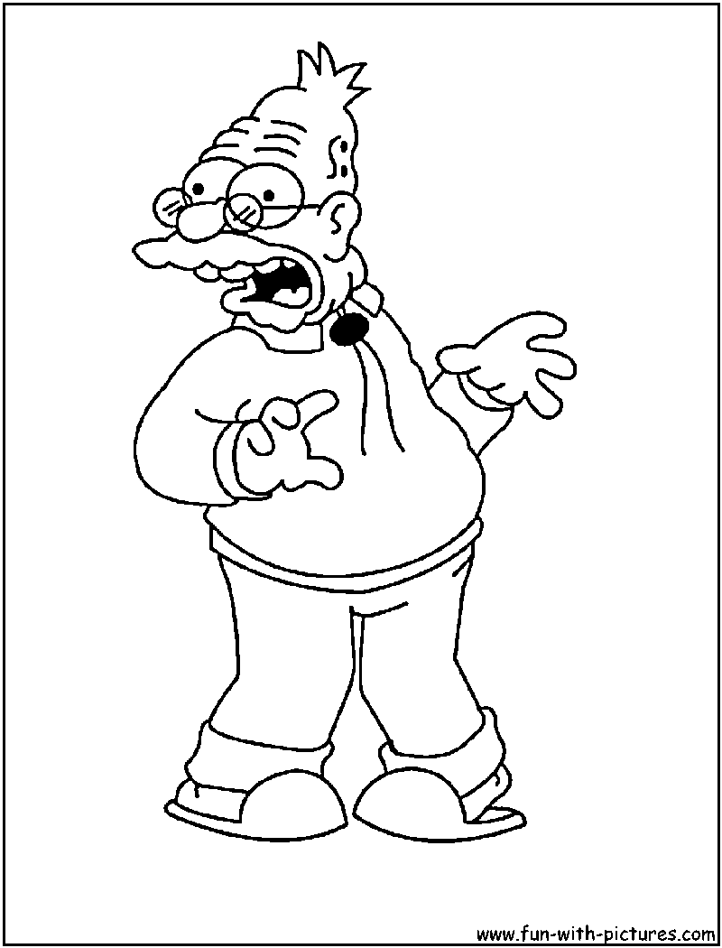 Grandpa Simpson Coloring Page 