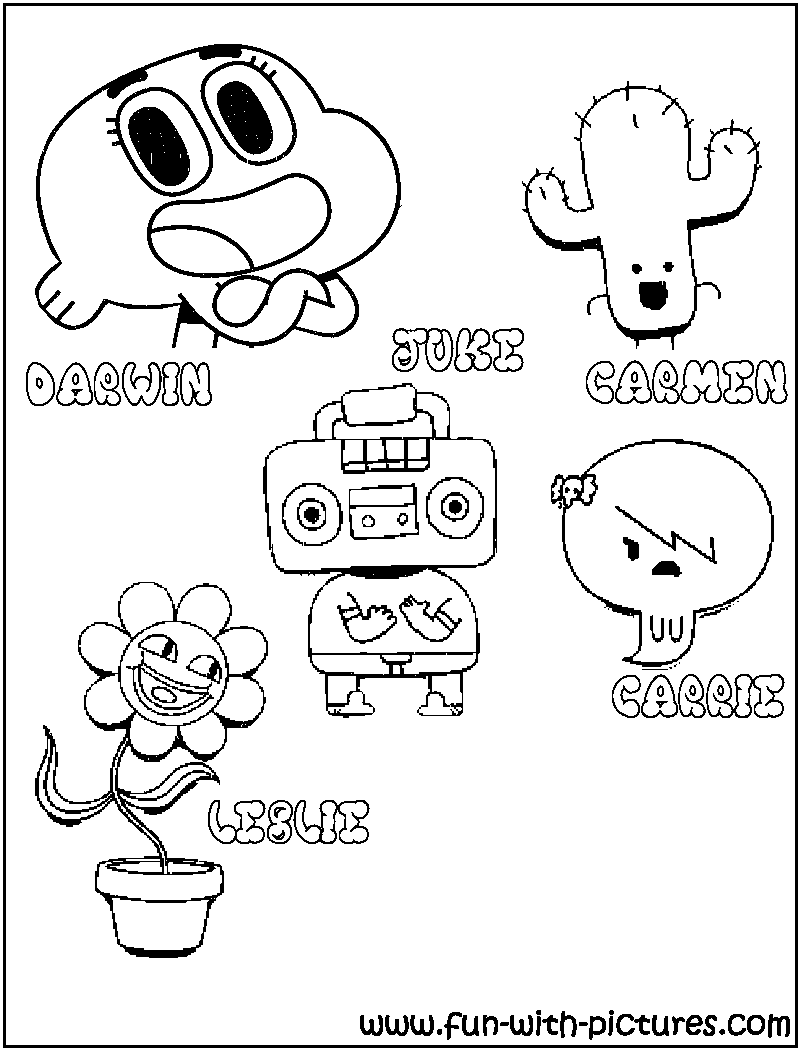 Gumball Friends Coloring Page 