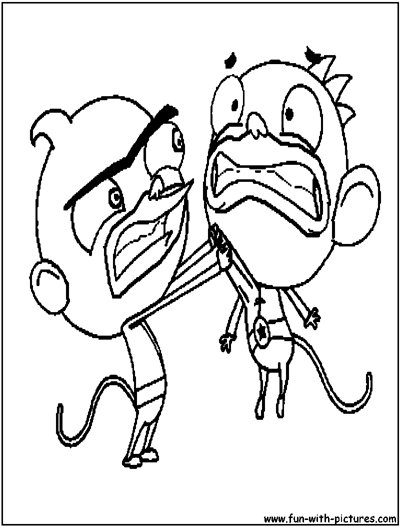 Gus Wally Fight Coloring Page 