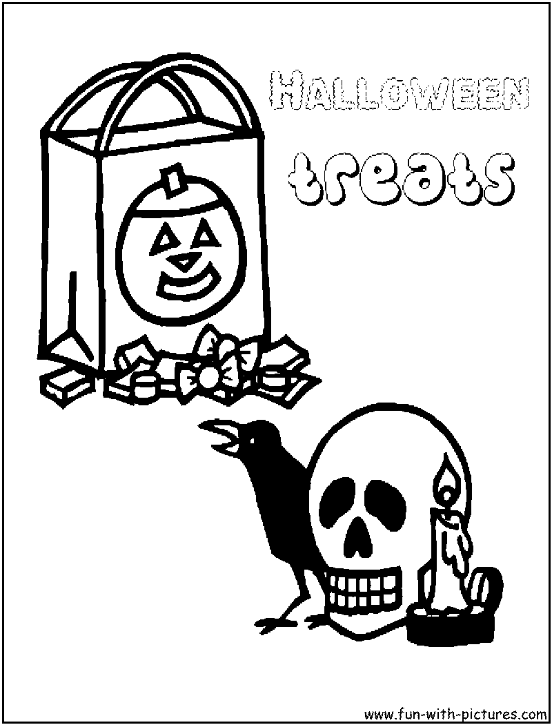 Halloween Treats Coloring Page 