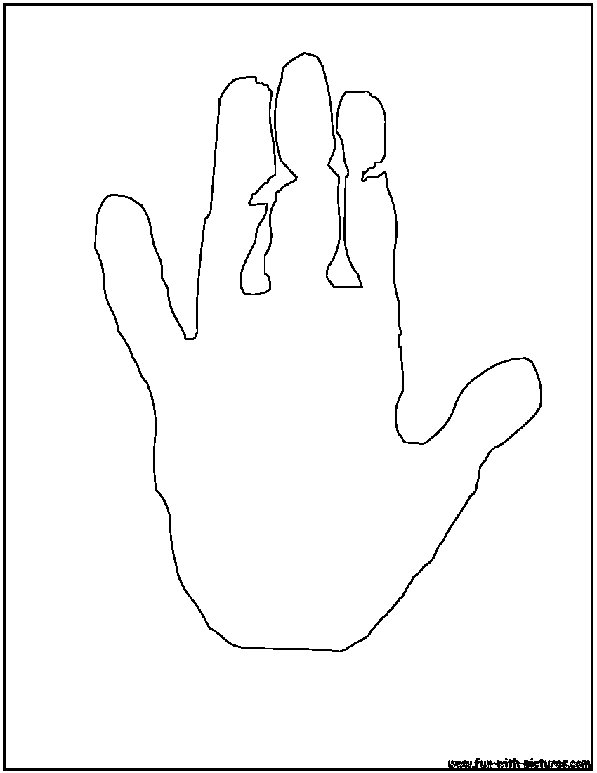 Hand Outline Coloring Page 