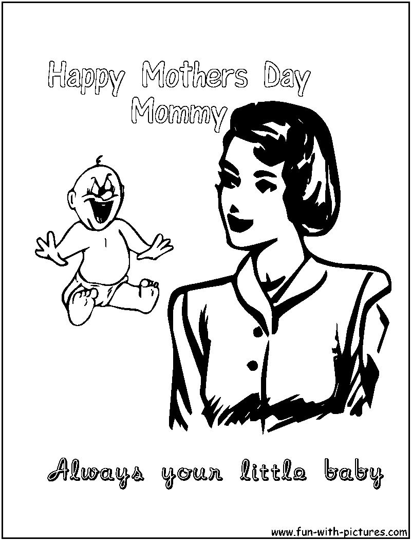 Happy Mothers Day Coloring Page 