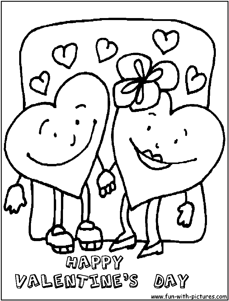 happy valentine day coloring page of happy valentines day hearts
