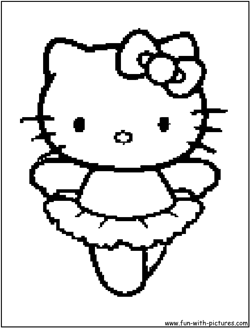 Hellokitty Ballerina Coloring Page