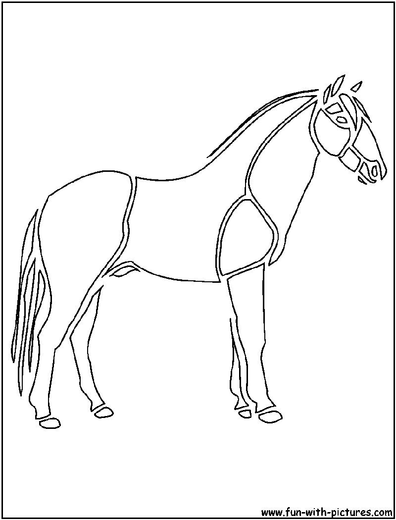 Horse Cutout Coloring Page 