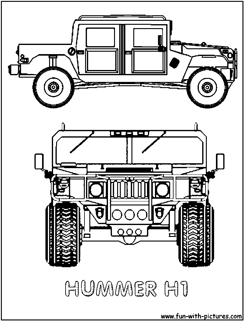 Hummer H1 Coloring Page 