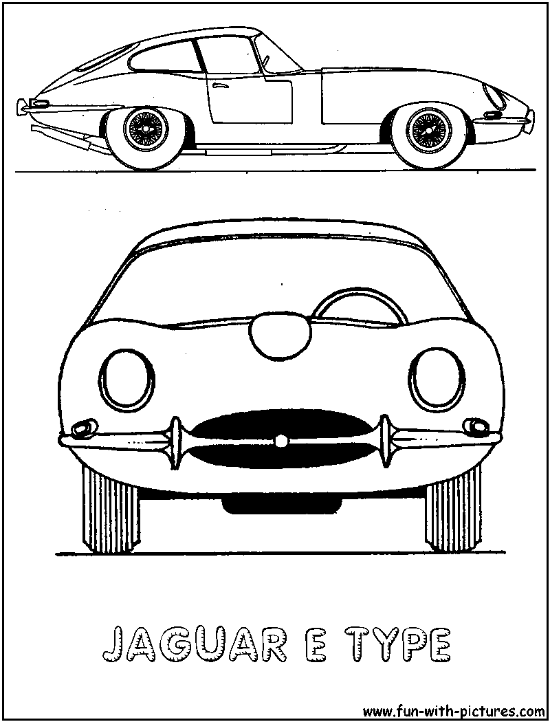 Jaguar E Type Coloring Page