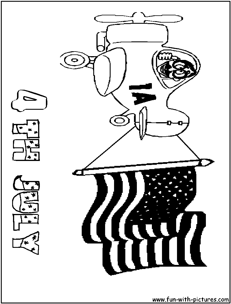 July4 Flag Coloring Page 