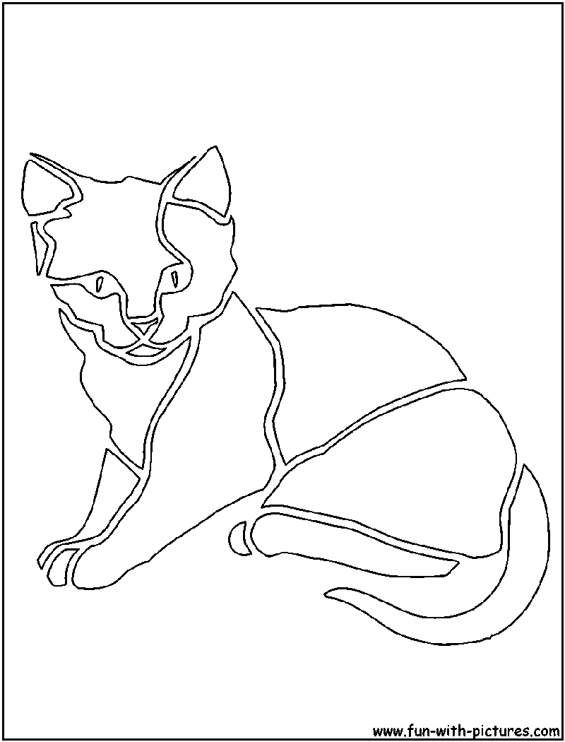 Kitten Cutout Coloring Page 