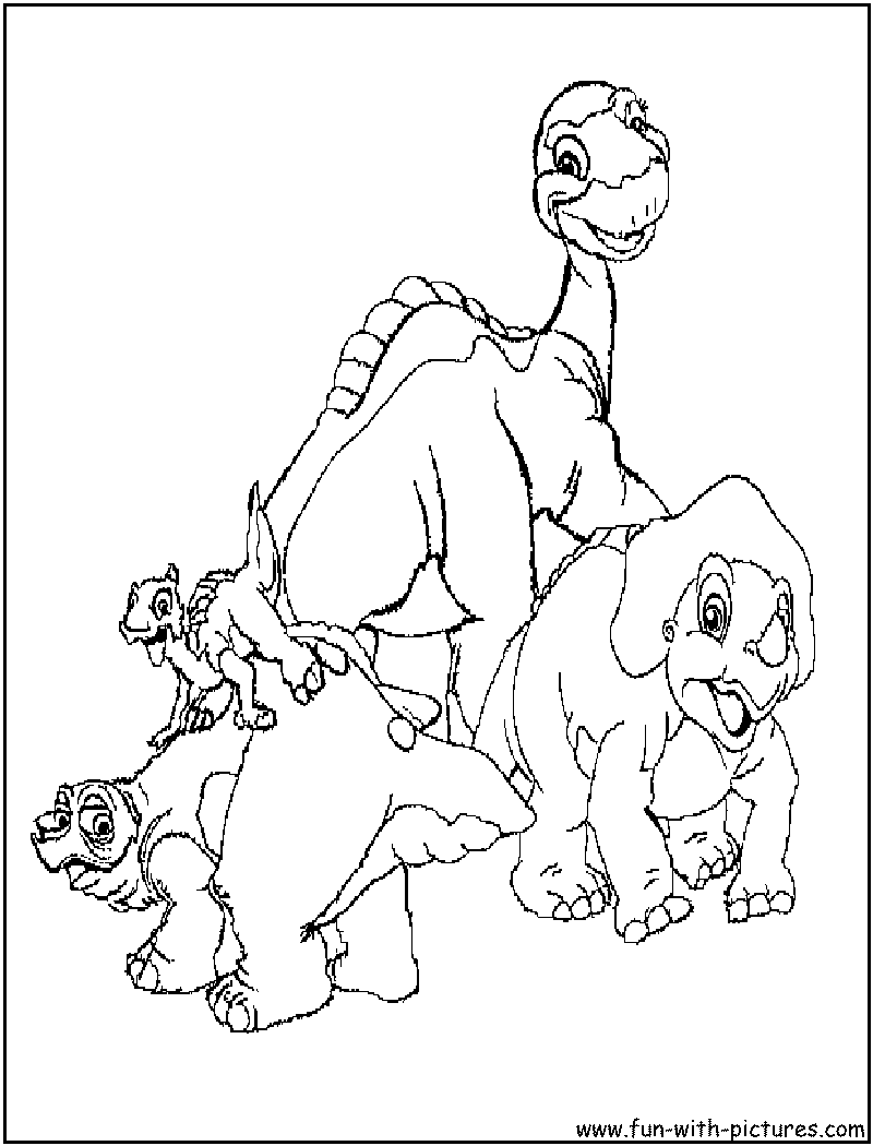 Free Printable Timmy Time Colouring Pages on Time Coloring Page Of Four Little Dino Friends From Land Before Time