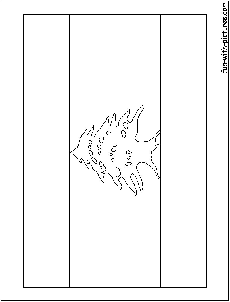 Lebanon Flag  Coloring Page