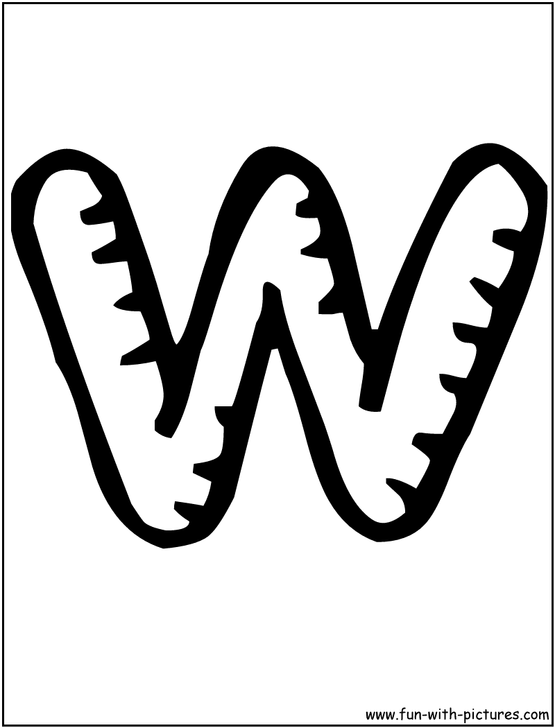 Letter W Coloring Page 