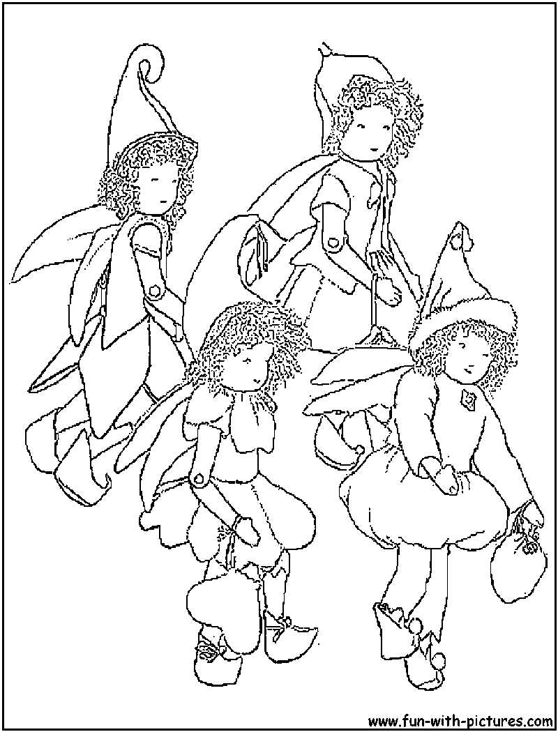 Little Fairies Coloring Page 