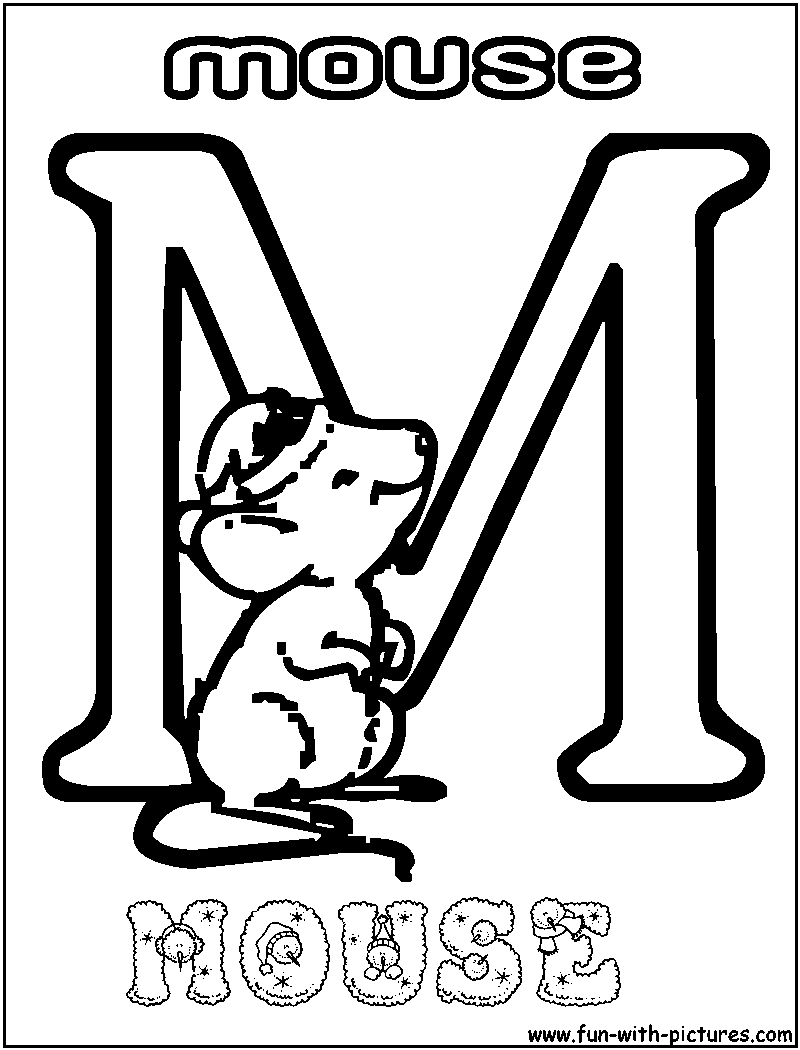 m for mouse coloring pages - photo #7