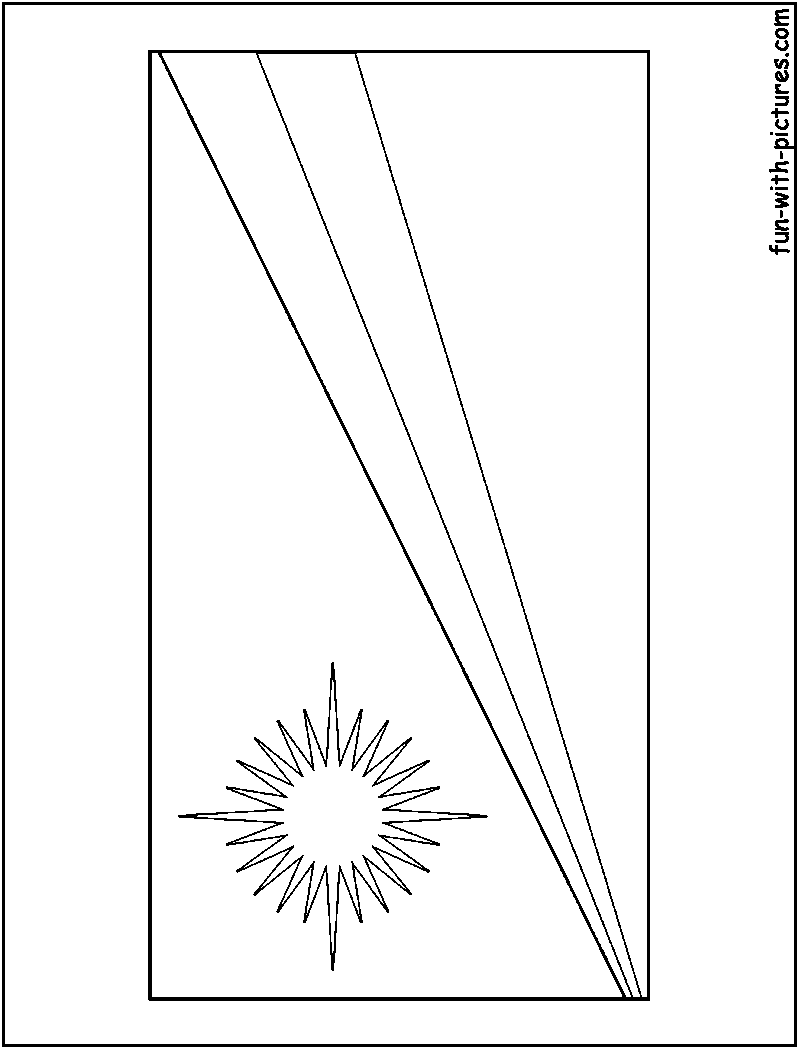 Marshall Islands Flag  Coloring Page
