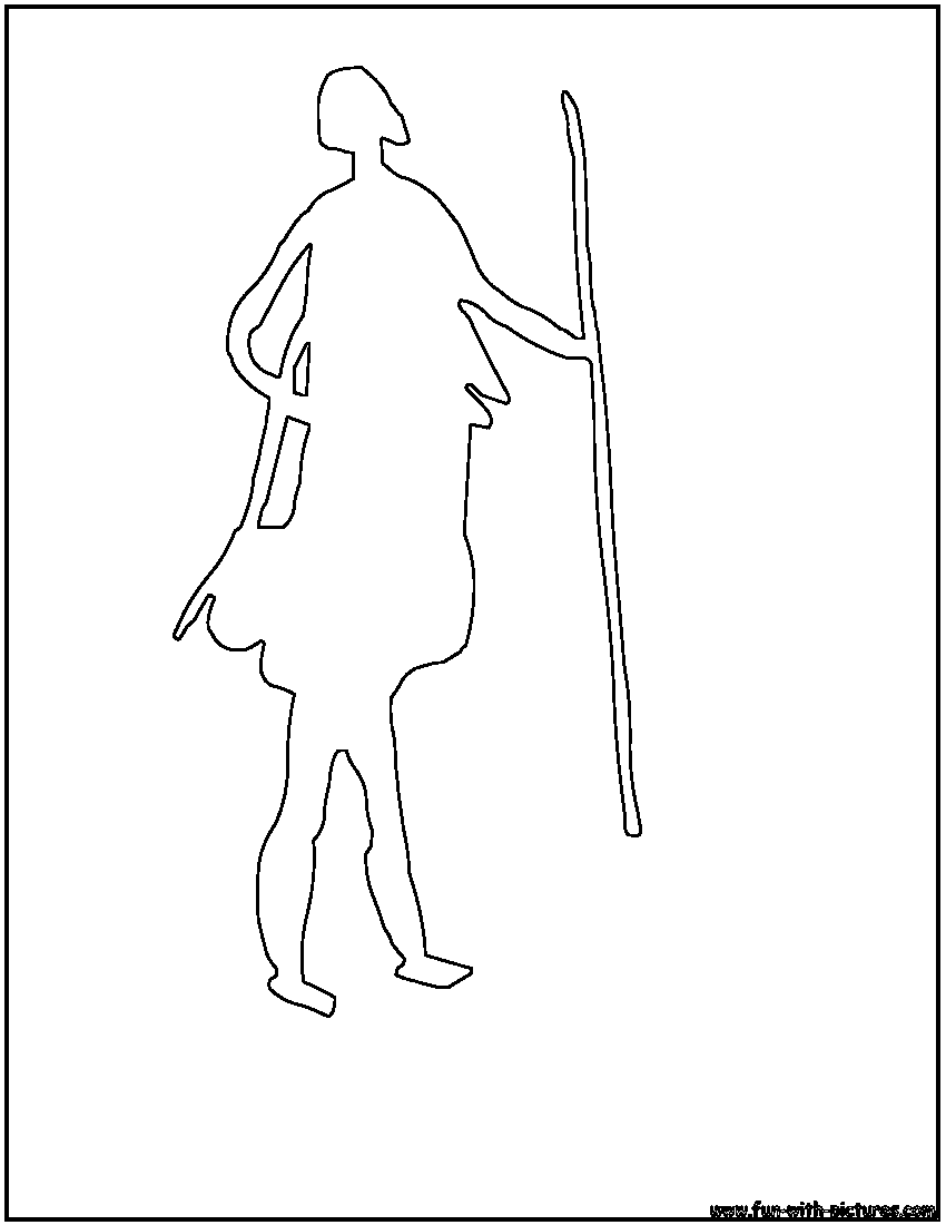 Masai Outline Coloring Page 