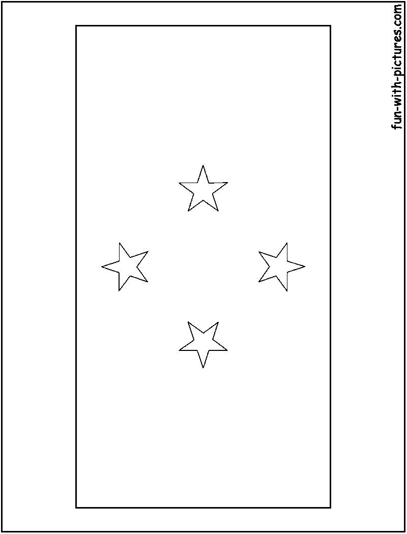 Micronesia Flag  Coloring Page