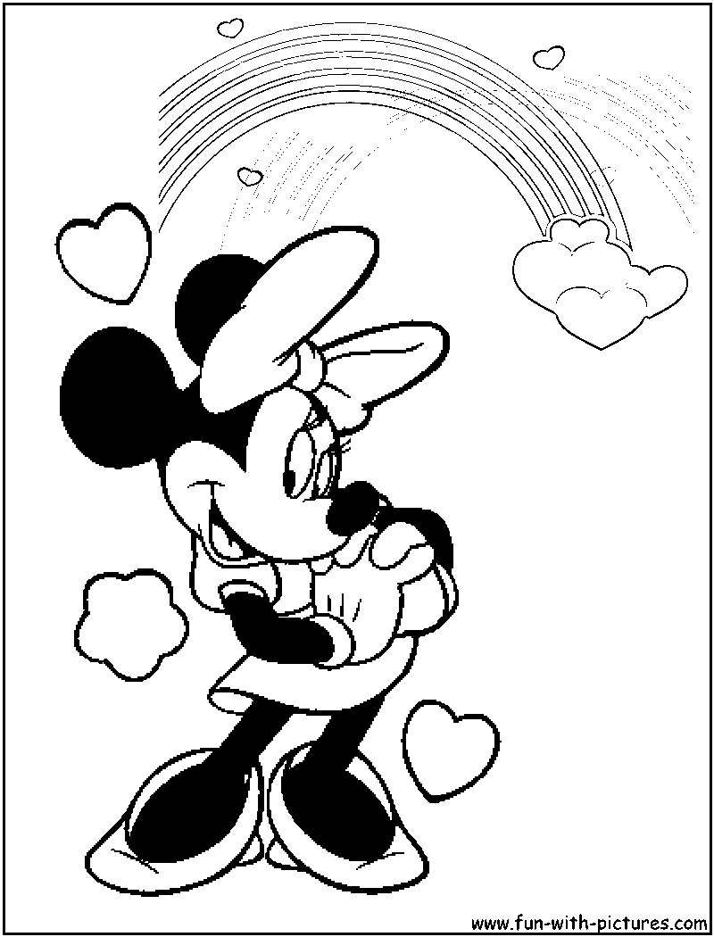 Minnie Valentine Coloring Page 
