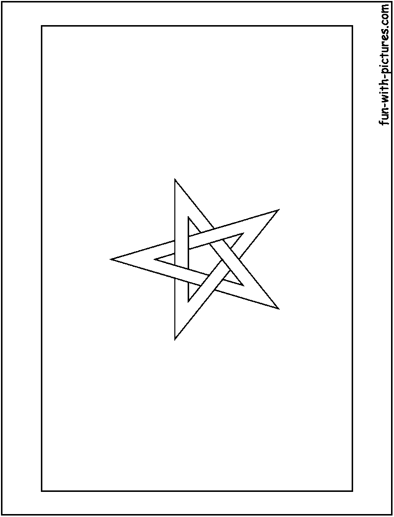 Morocco Flag  Coloring Page