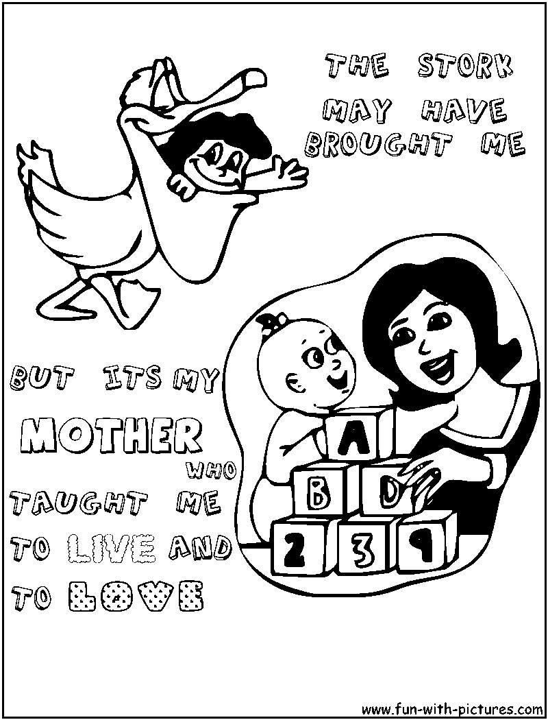Mothers Day Coloring Page 