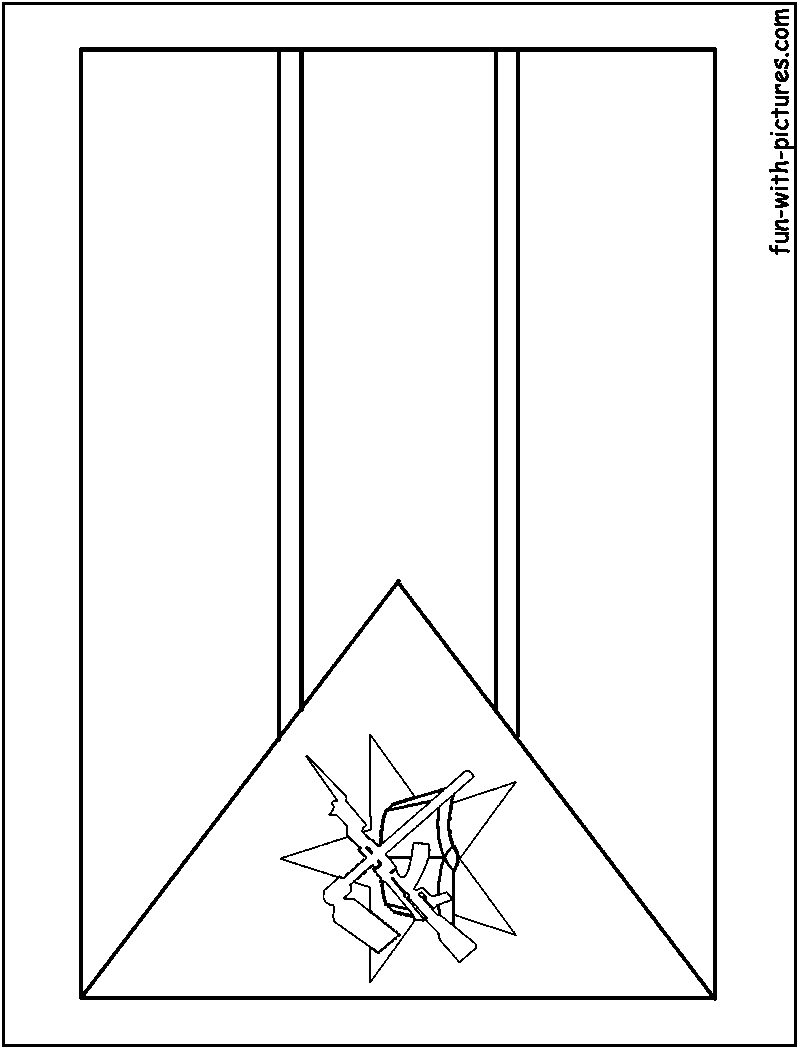 Mozambique Flag  Coloring Page