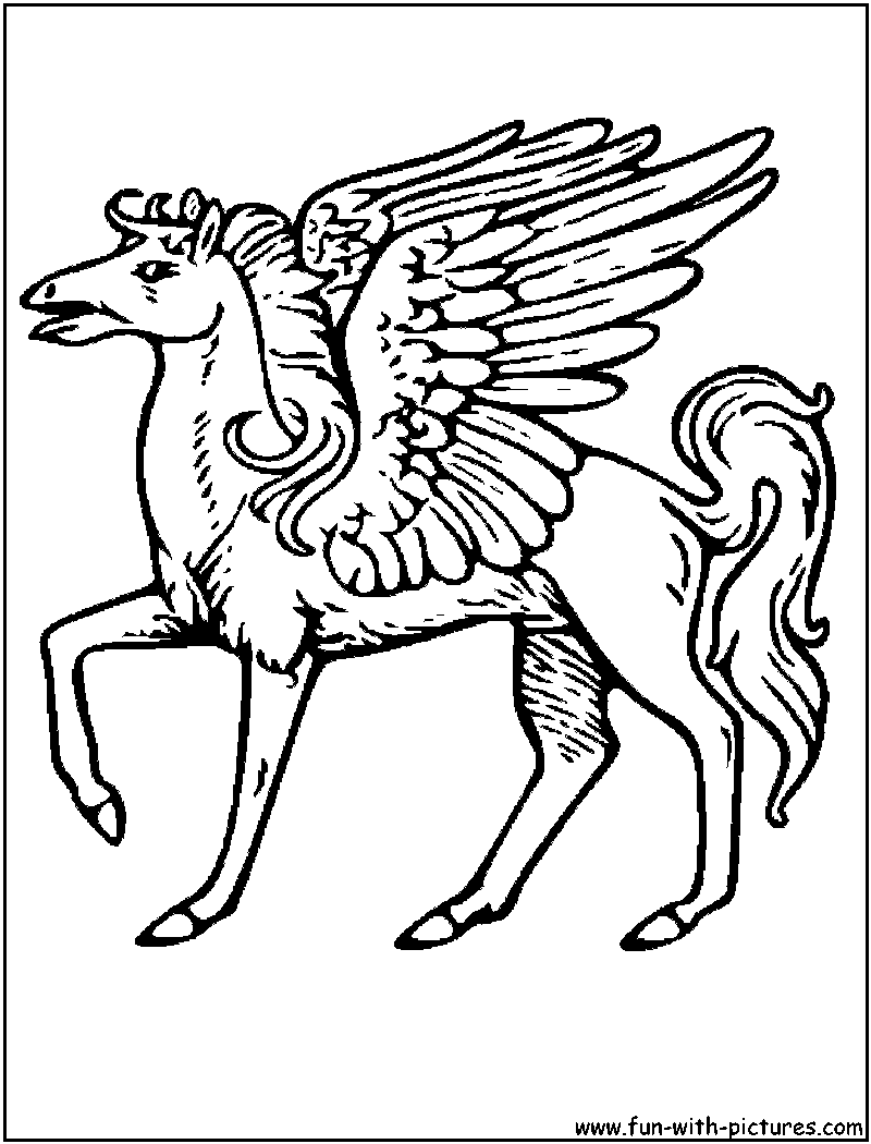 Mythical Pegasus Coloring Page 