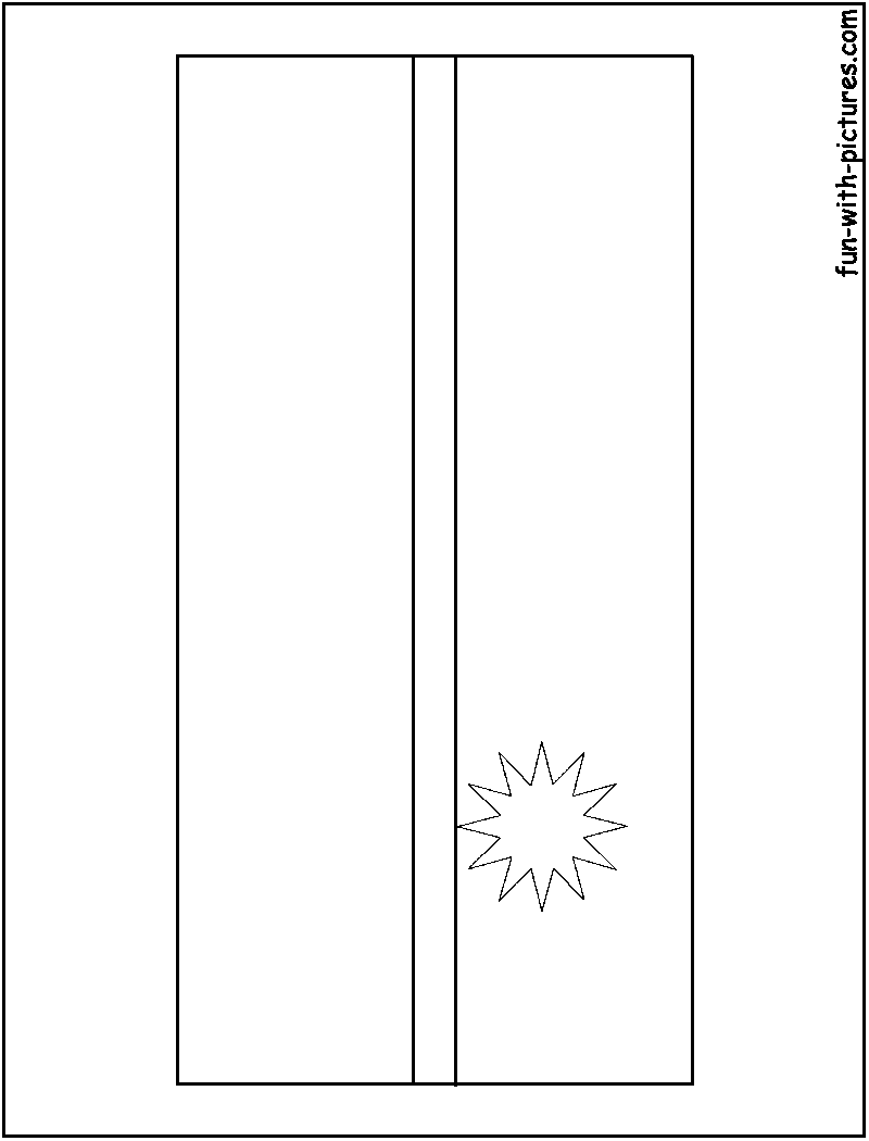 Nauru Flag  Coloring Page