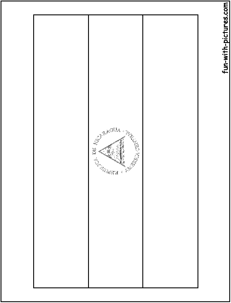 Nicaragua Flag  Coloring Page