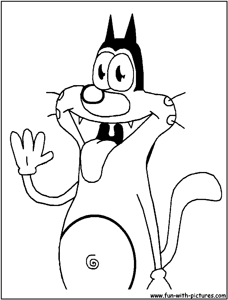Oggy Coloring Page 