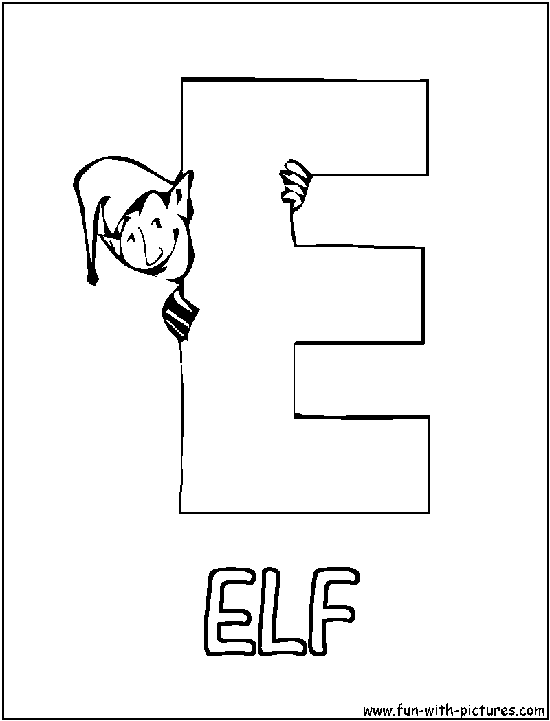Picture Alphabets E Coloring Page