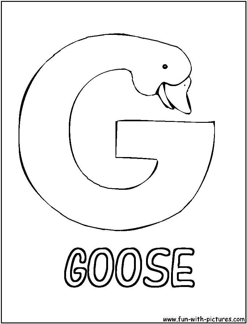 Picture Alphabets G Coloring Page