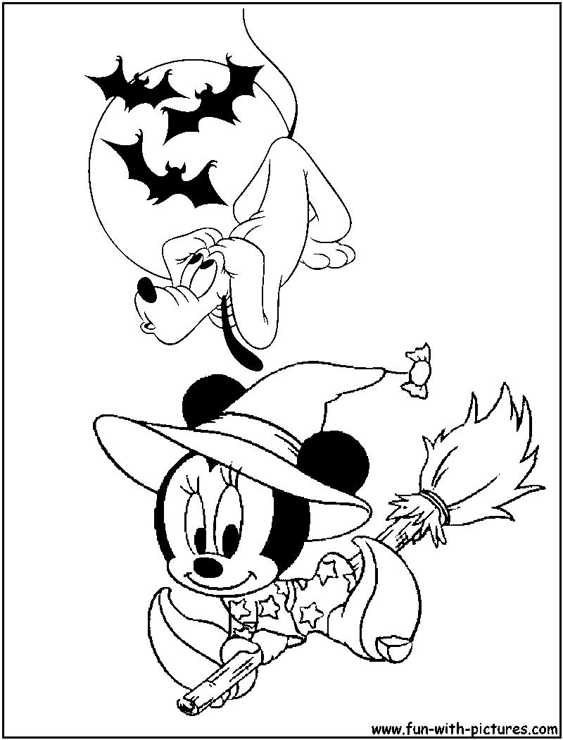 Pluto Mickeywitch Coloring Page 