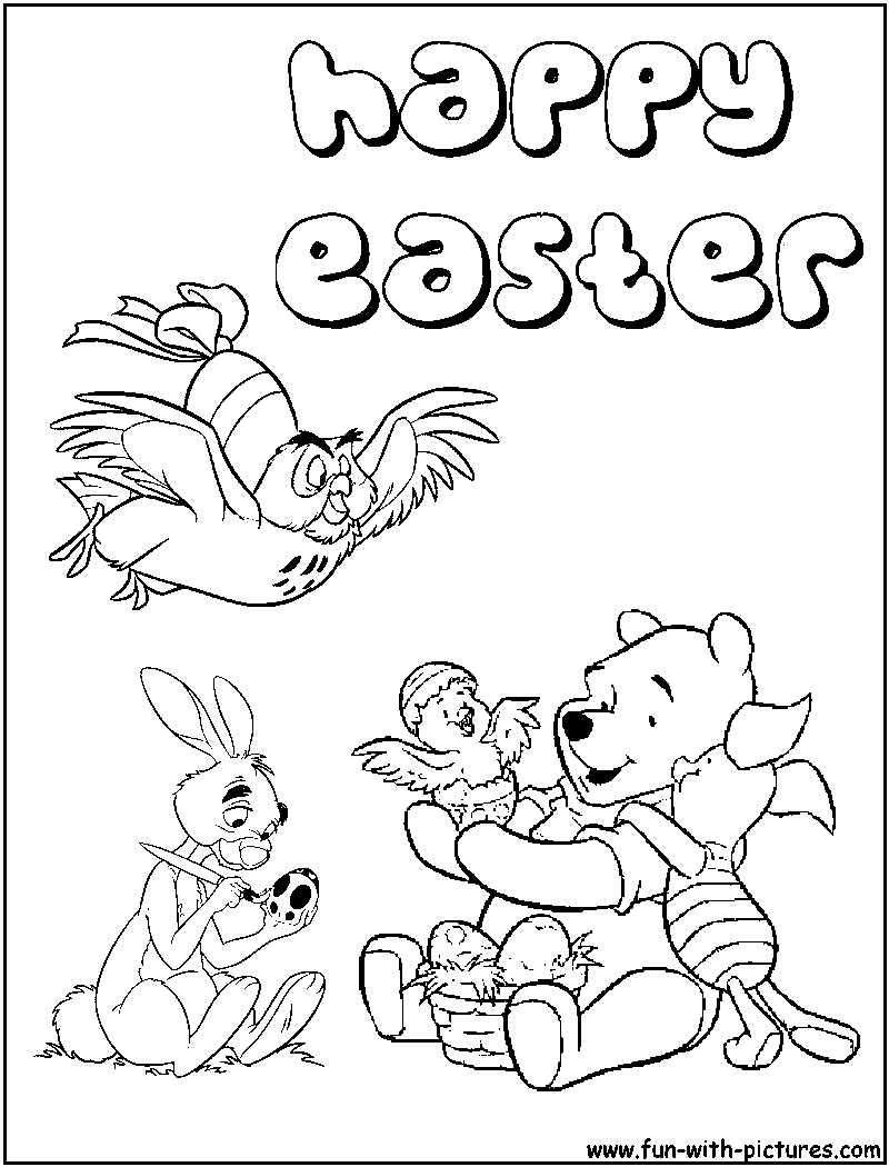 poohfriends eastereggs coloring page