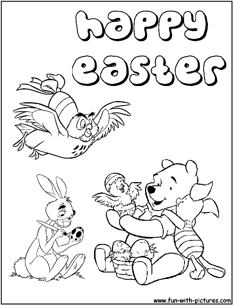 Poohfriends Eastereggs Coloring Page 