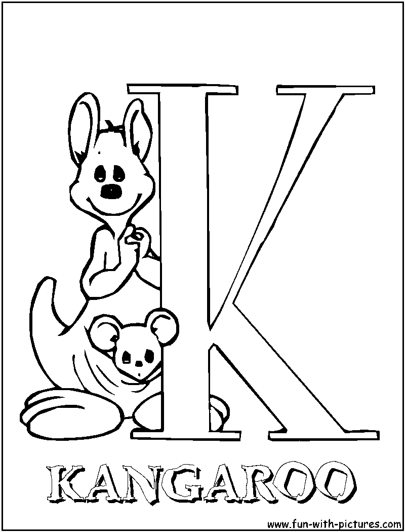 k is for kangaroo coloring pages - photo #32