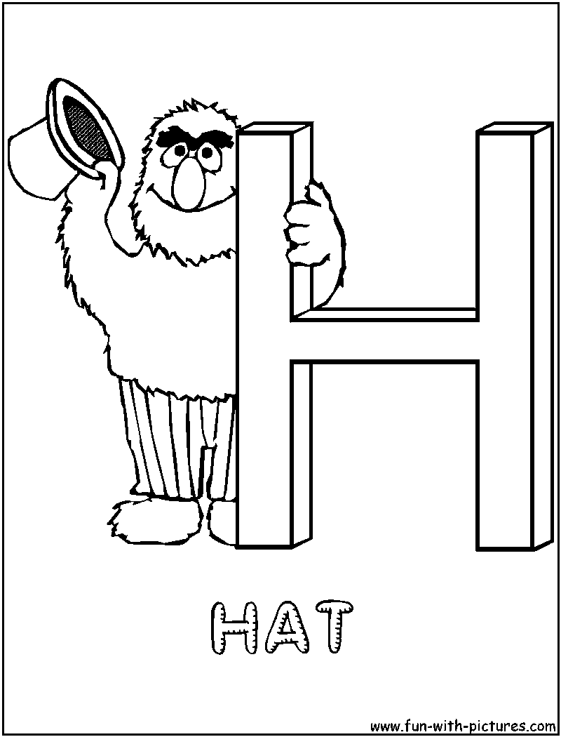 Sesamestreet H Coloring Page 