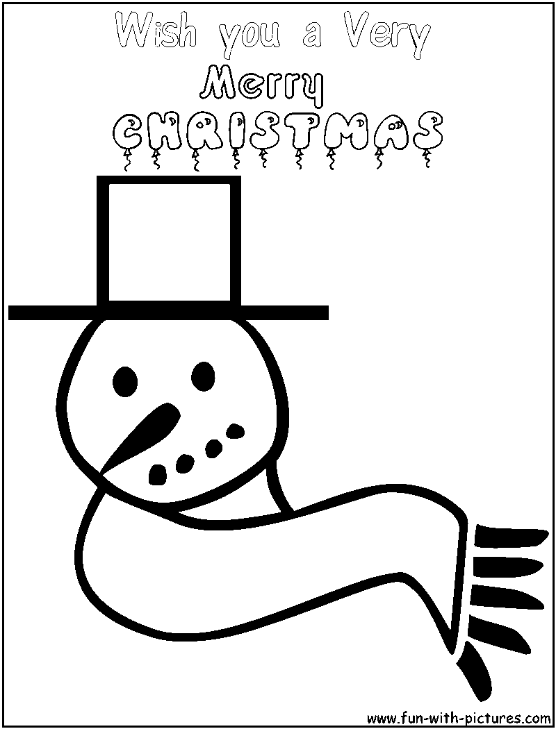 Snowman Greetings Coloring Page 