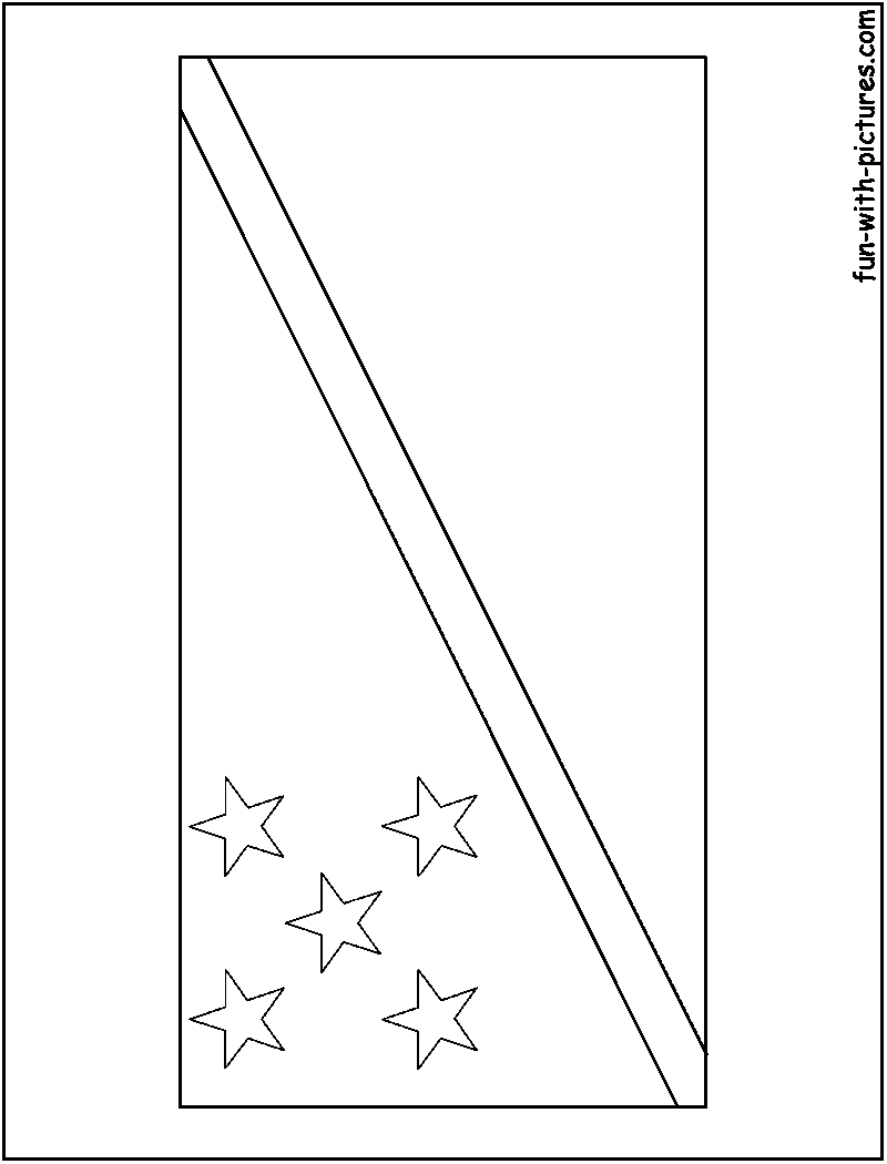 Solomon Islands Flag  Coloring Page