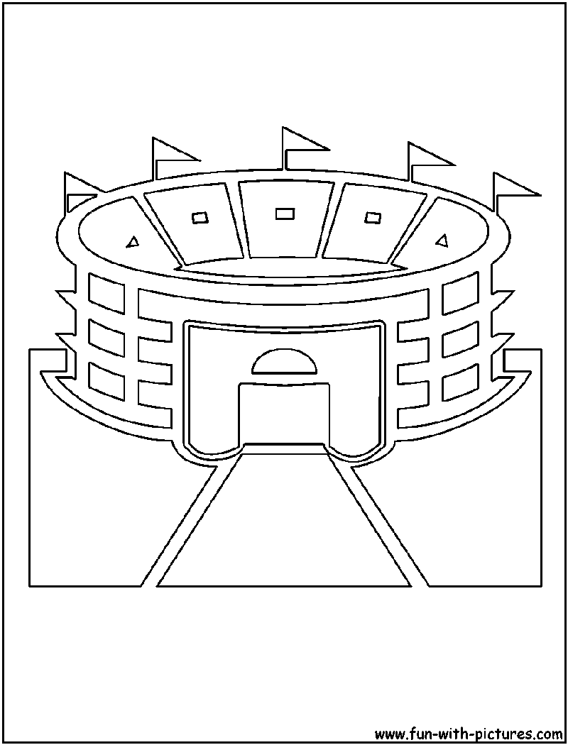 Stadium Cutout Coloring Page 
