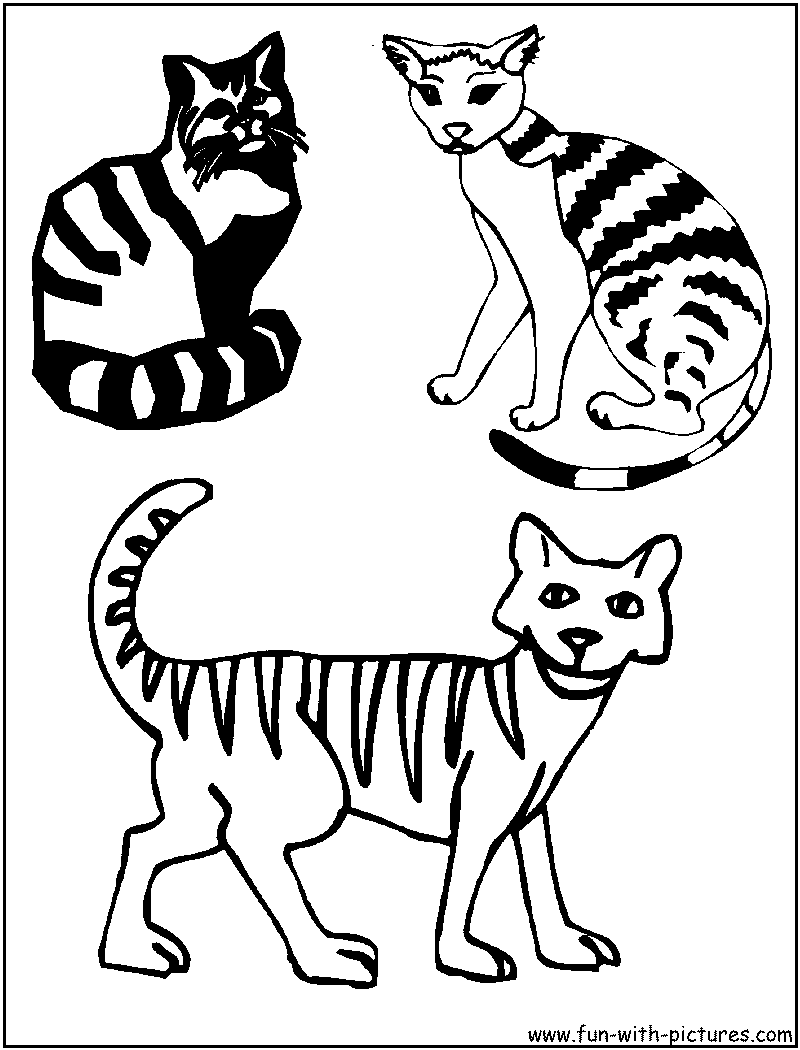 Stripedcats Coloring Page 