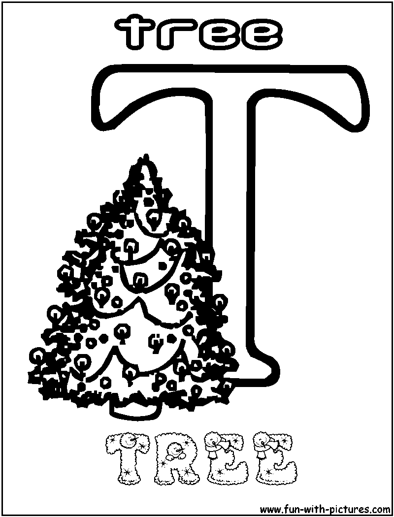 T Tree Coloring Page 